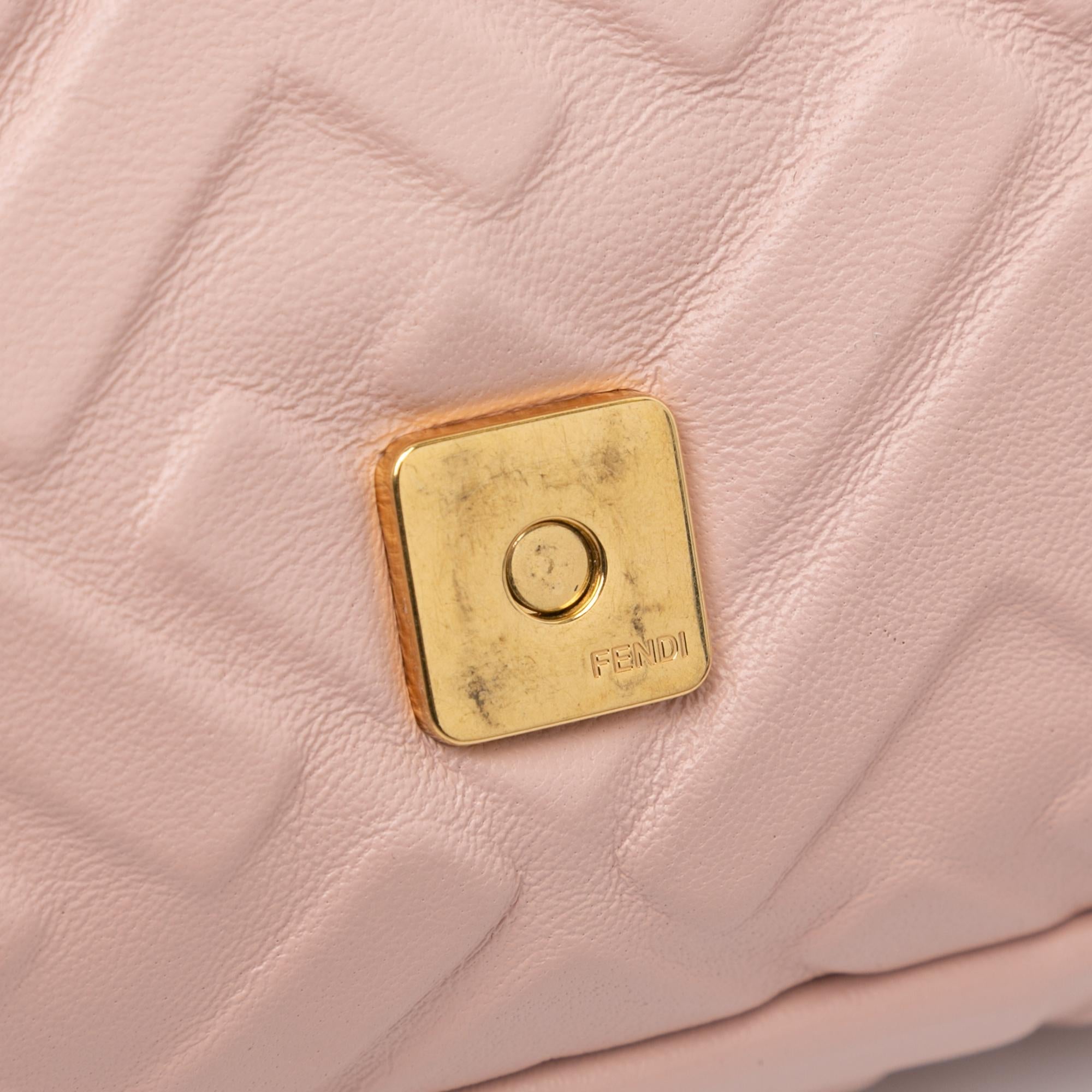 Fendi Zucca Embossed Leather Baguette Satchel