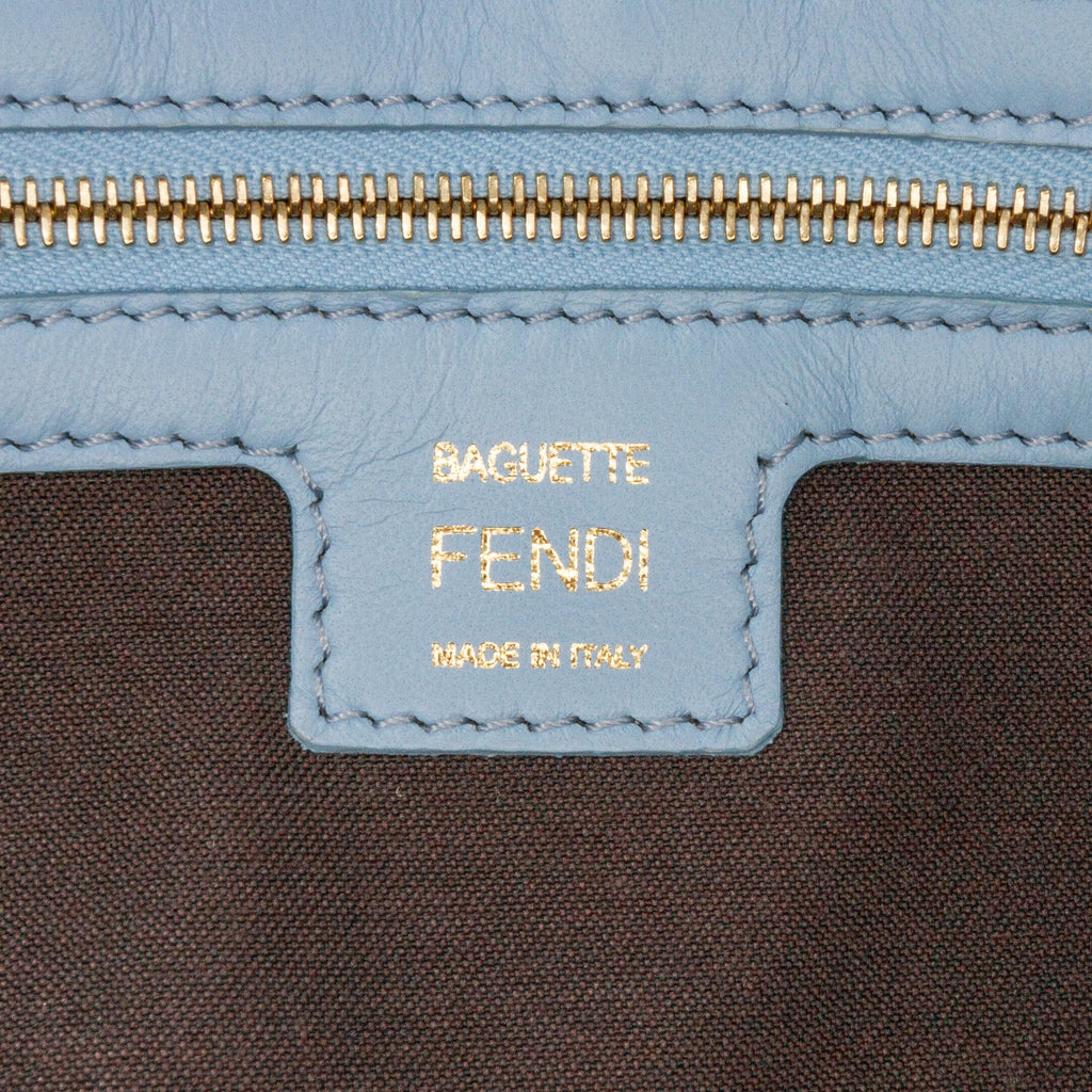 Fendi Zucca Embossed Leather Baguette Satchel