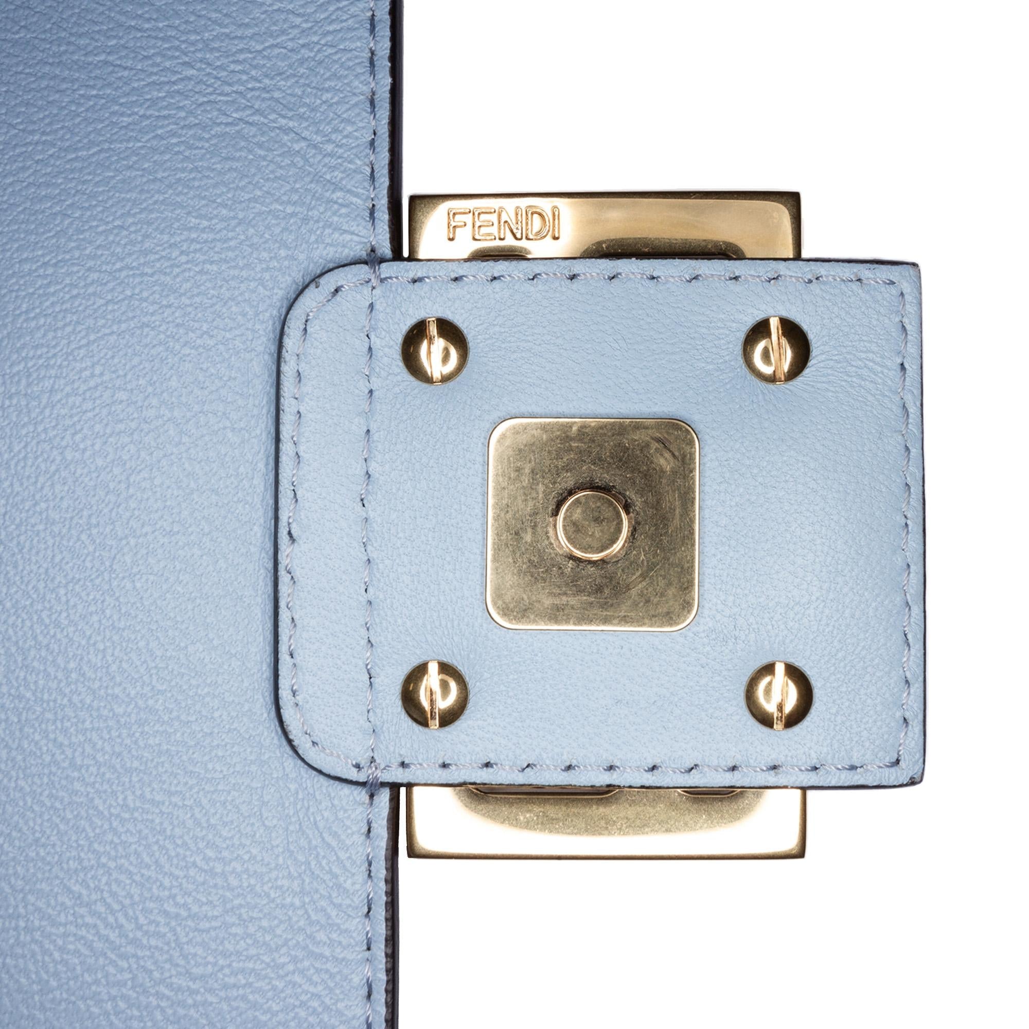 Fendi Zucca Embossed Leather Baguette Satchel