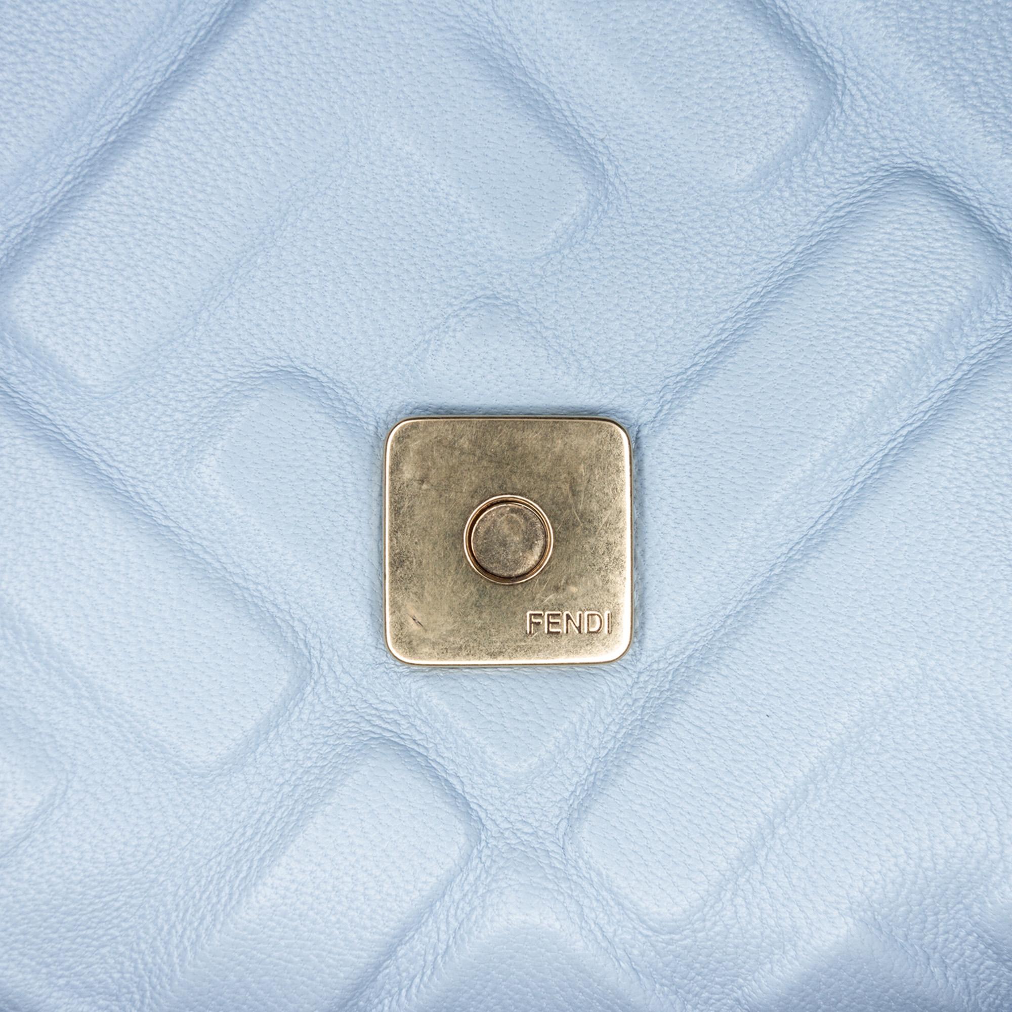 Fendi Zucca Embossed Leather Baguette Satchel