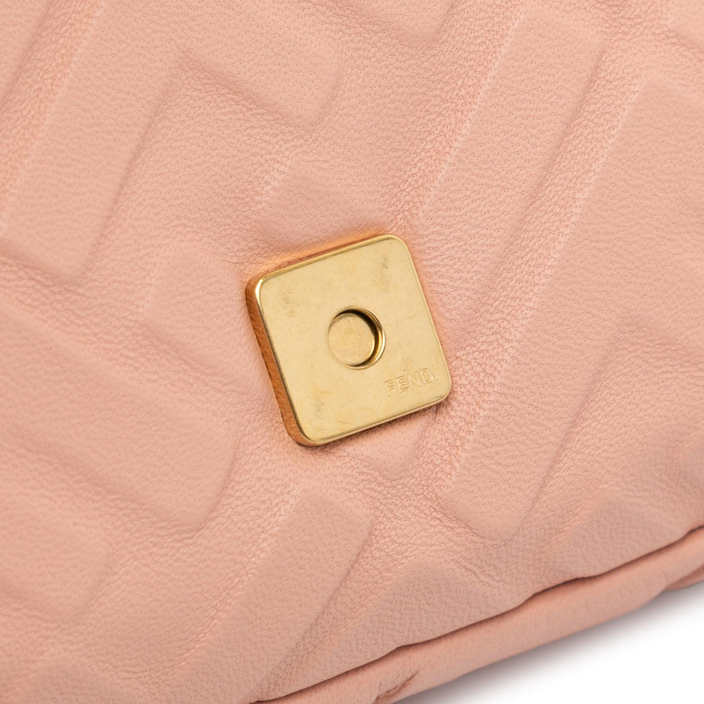 Fendi Zucca Embossed Leather Baguette Satchel
