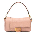 Fendi Zucca Embossed Leather Baguette Satchel