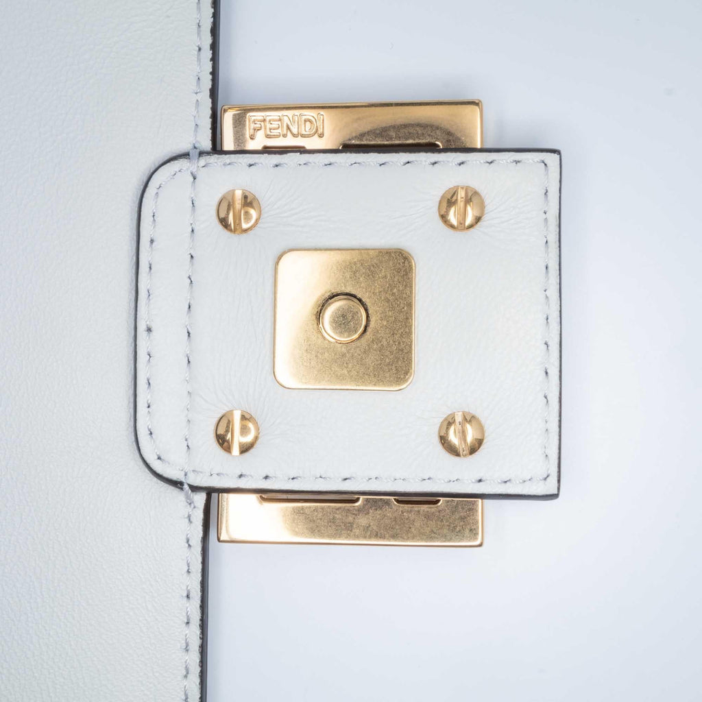 Fendi Zucca Embossed Leather Baguette Satchel