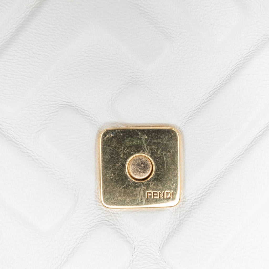 Fendi Zucca Embossed Leather Baguette Satchel