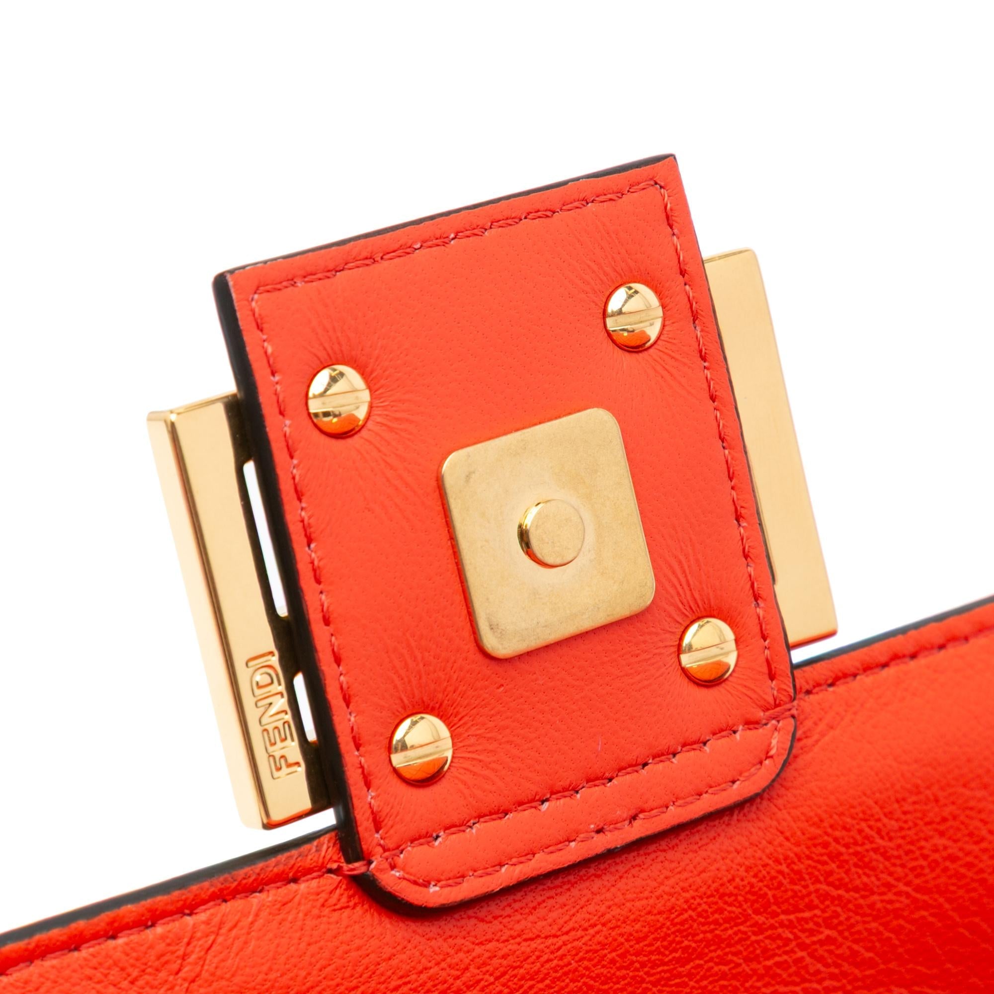 Fendi Zucca Embossed Leather Baguette Satchel