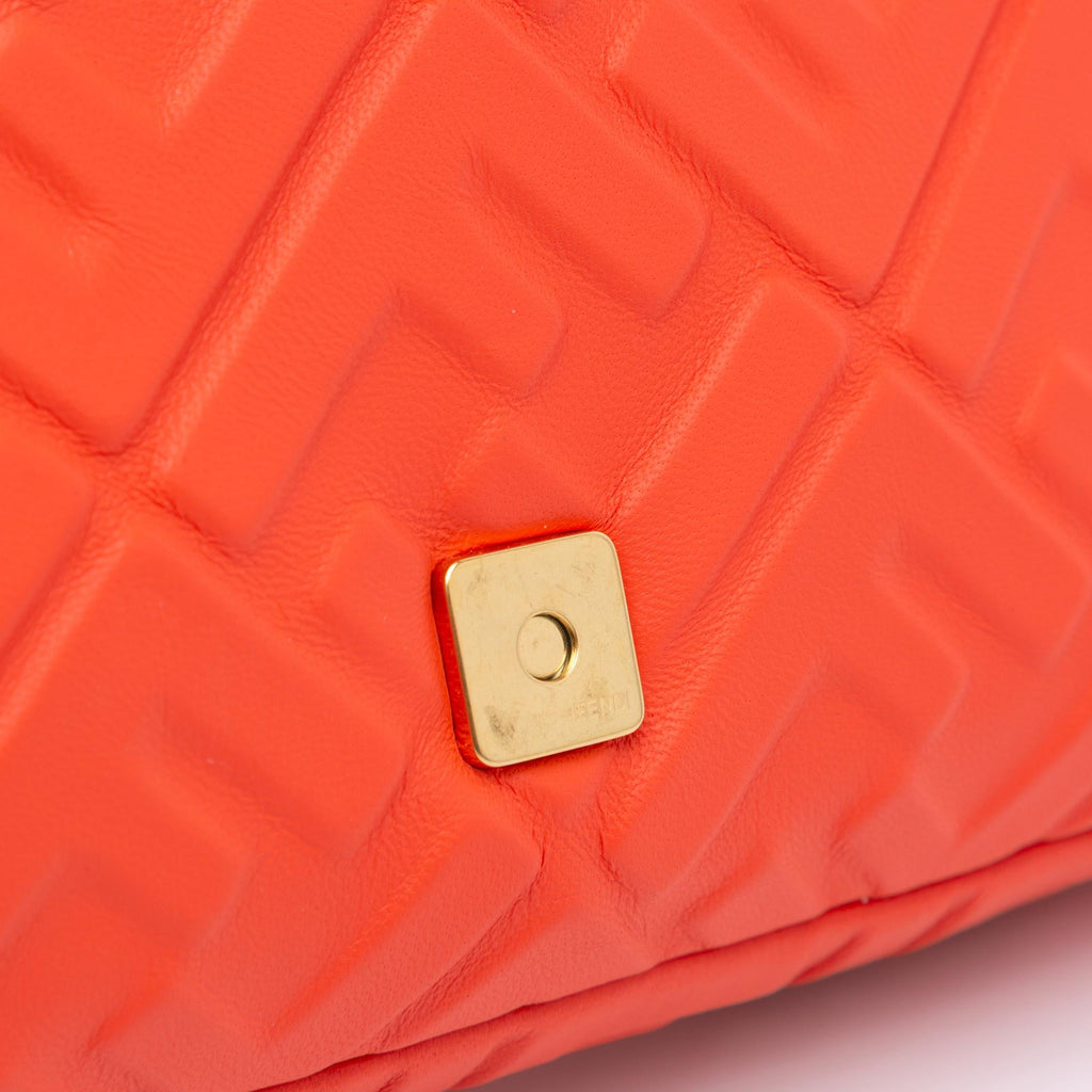 Fendi Zucca Embossed Leather Baguette Satchel