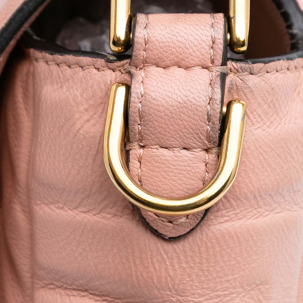 Fendi Zucca Embossed Leather Baguette Satchel