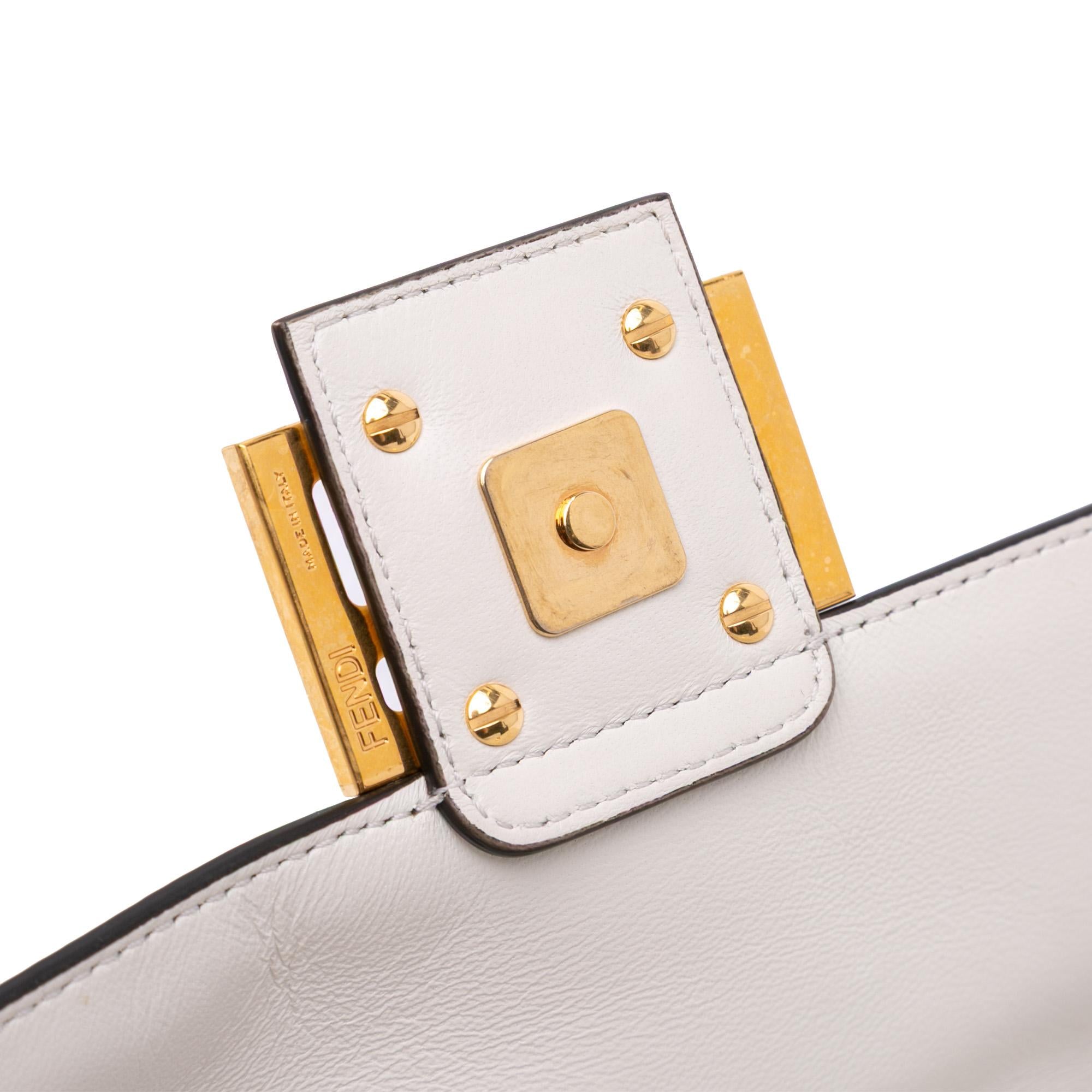 Fendi Zucca Embossed Leather Baguette Satchel