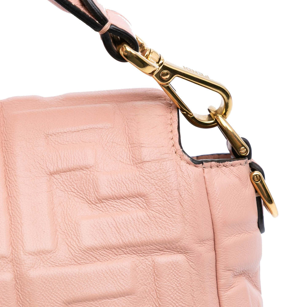 Fendi Zucca Embossed Leather Baguette Satchel