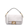 Fendi Zucca Embossed Leather Baguette Satchel