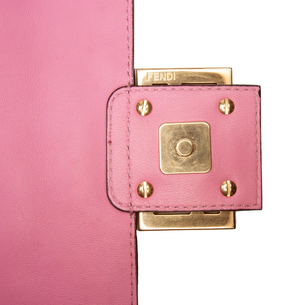 Fendi Zucca Embossed Leather Baguette Satchel