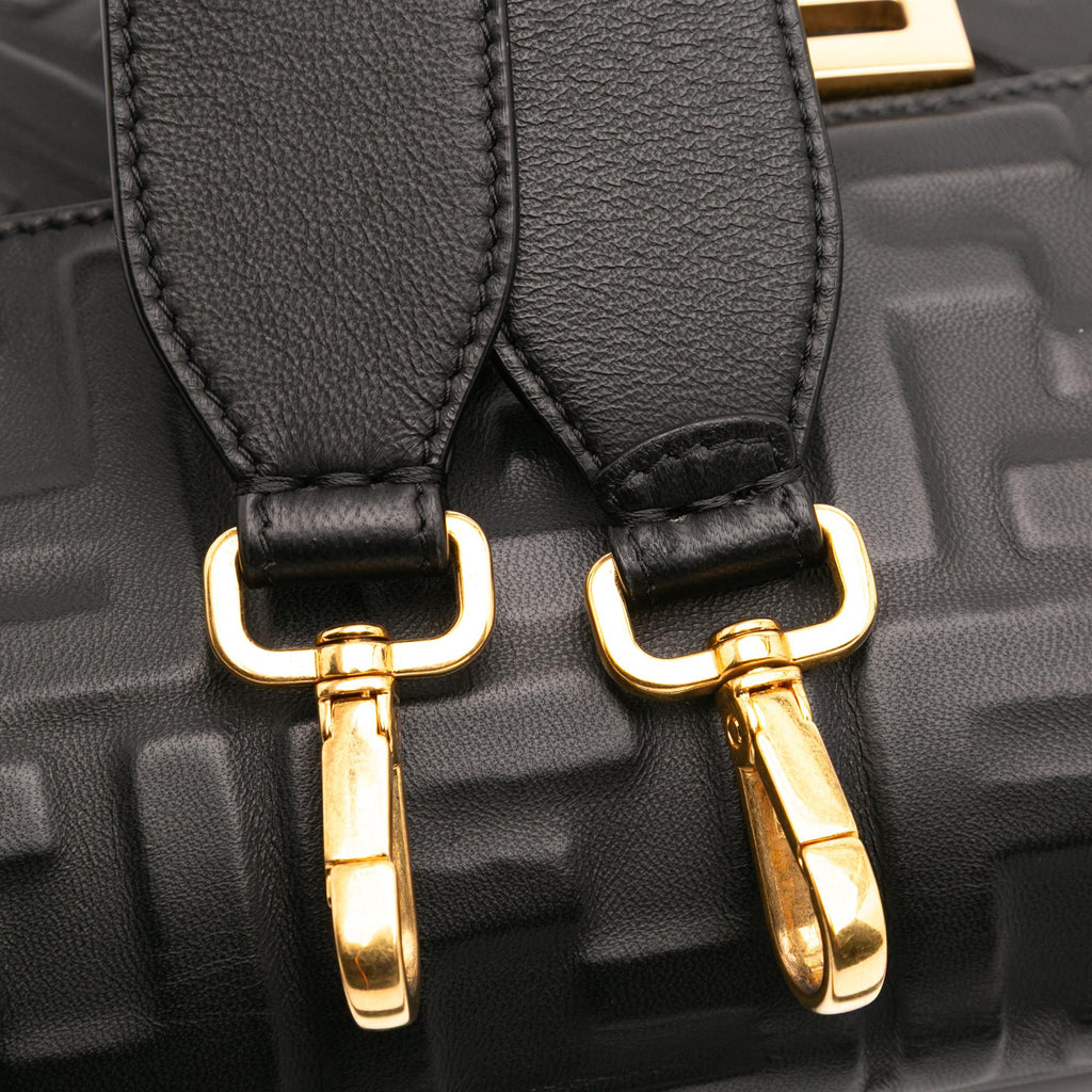 Fendi Zucca Embossed Leather Baguette Satchel