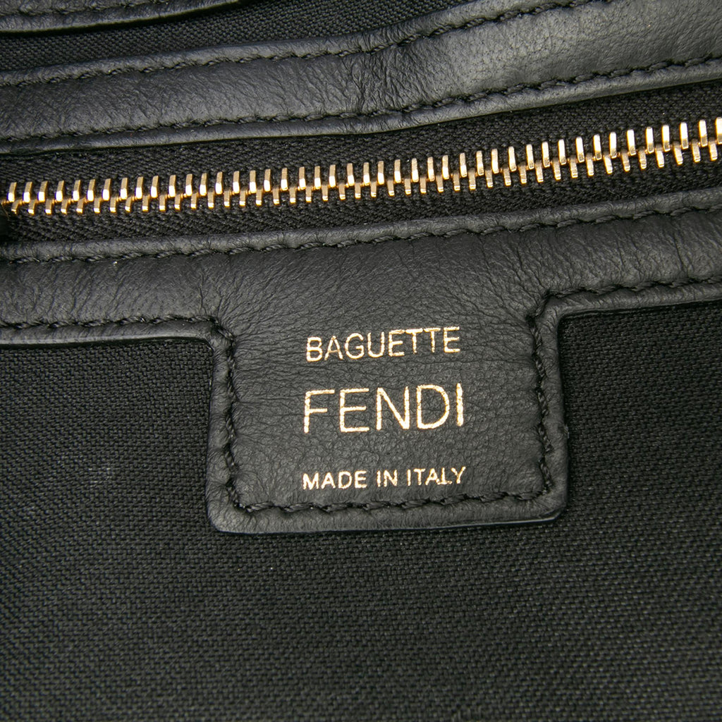 Fendi Zucca Embossed Leather Baguette Satchel