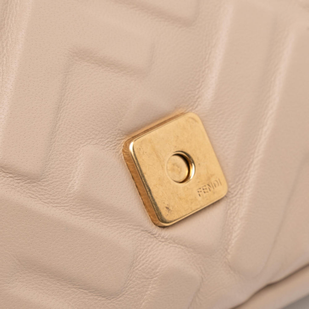 Fendi Zucca Embossed Leather Baguette Satchel