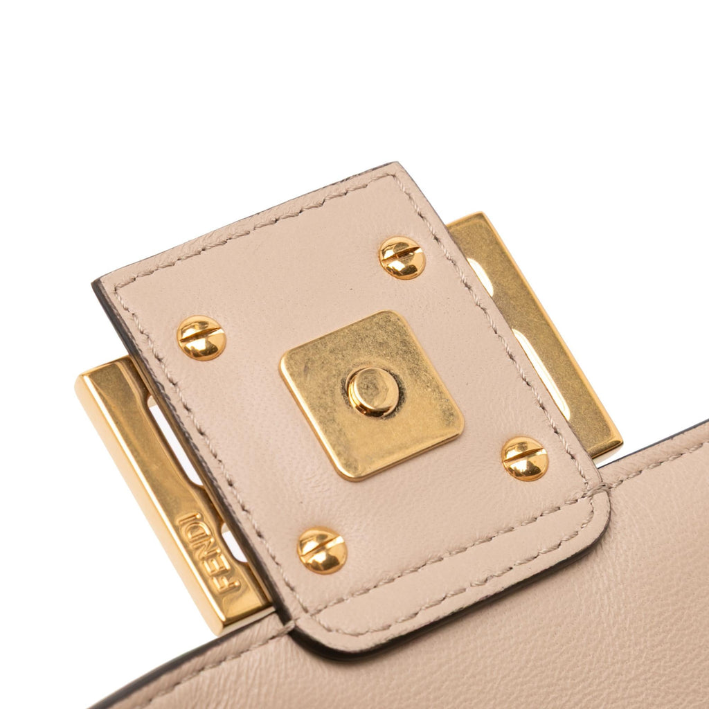 Fendi Zucca Embossed Leather Baguette Satchel