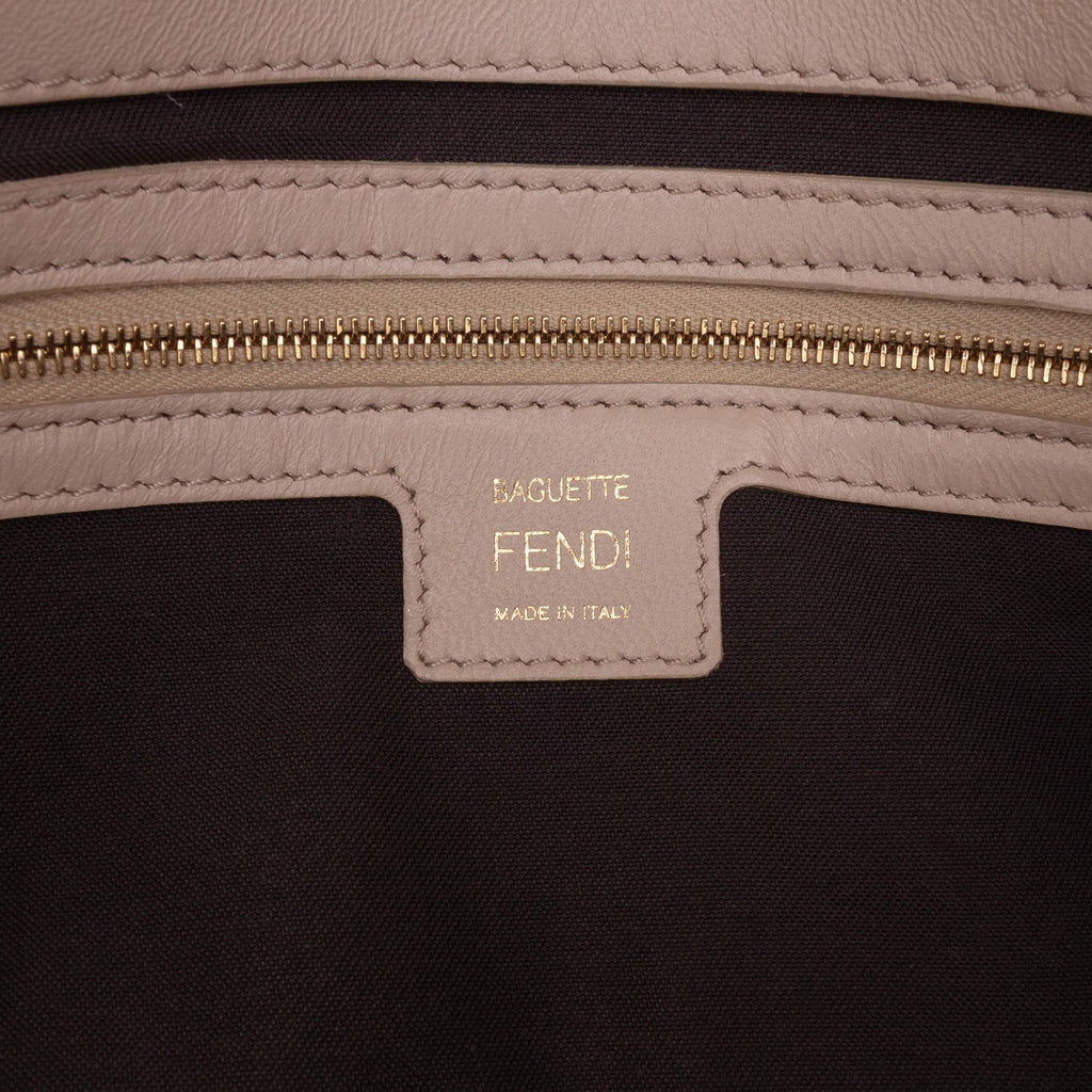 Fendi Zucca Embossed Leather Baguette Satchel