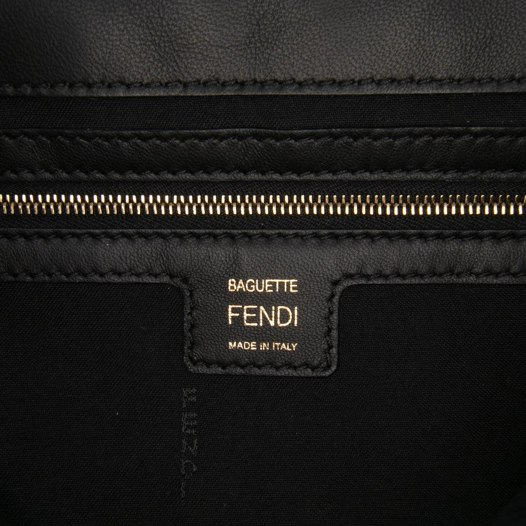 Fendi Zucca Embossed Leather Baguette Satchel