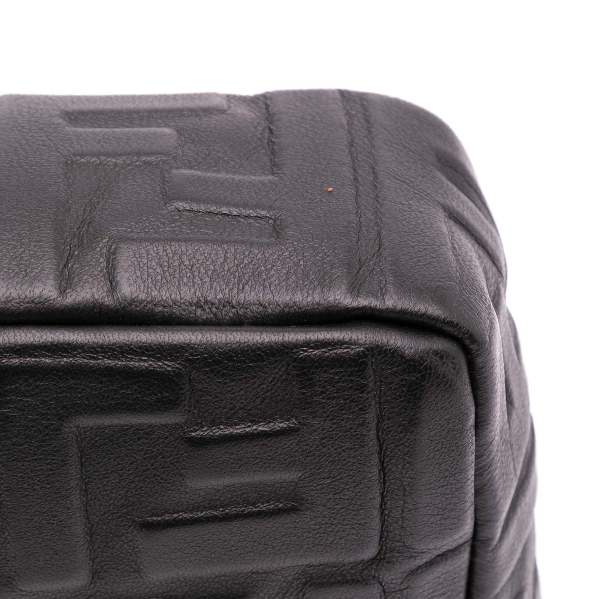 Fendi Zucca Embossed Leather Baguette Satchel
