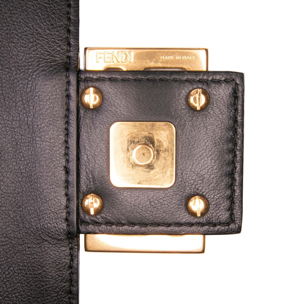 Fendi Zucca Embossed Leather Baguette Satchel