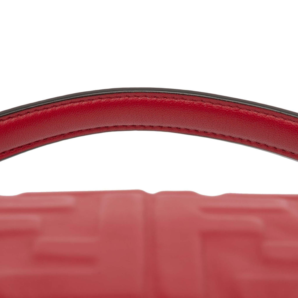 Fendi Zucca Embossed Leather Baguette Satchel