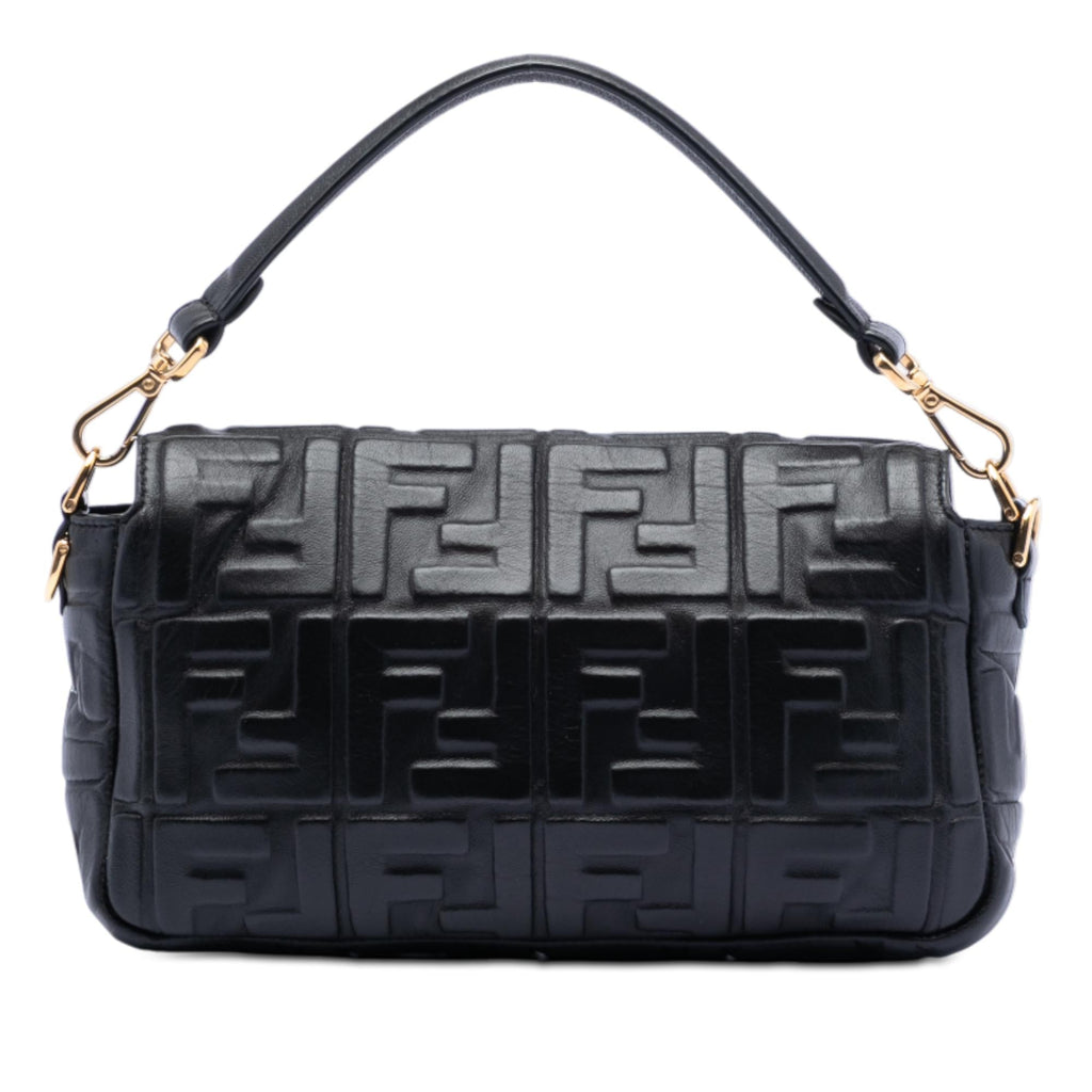 Fendi Zucca Embossed Leather Baguette Satchel