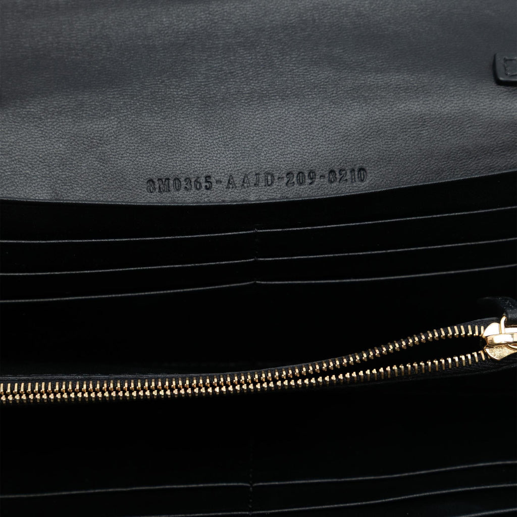 Fendi Zucca Embossed Nappa Baguette Continental Wallet With Chain