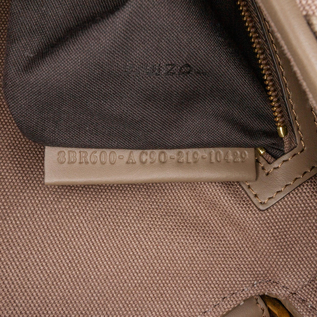 Fendi Zucca Embroidered Canvas Baguette Satchel