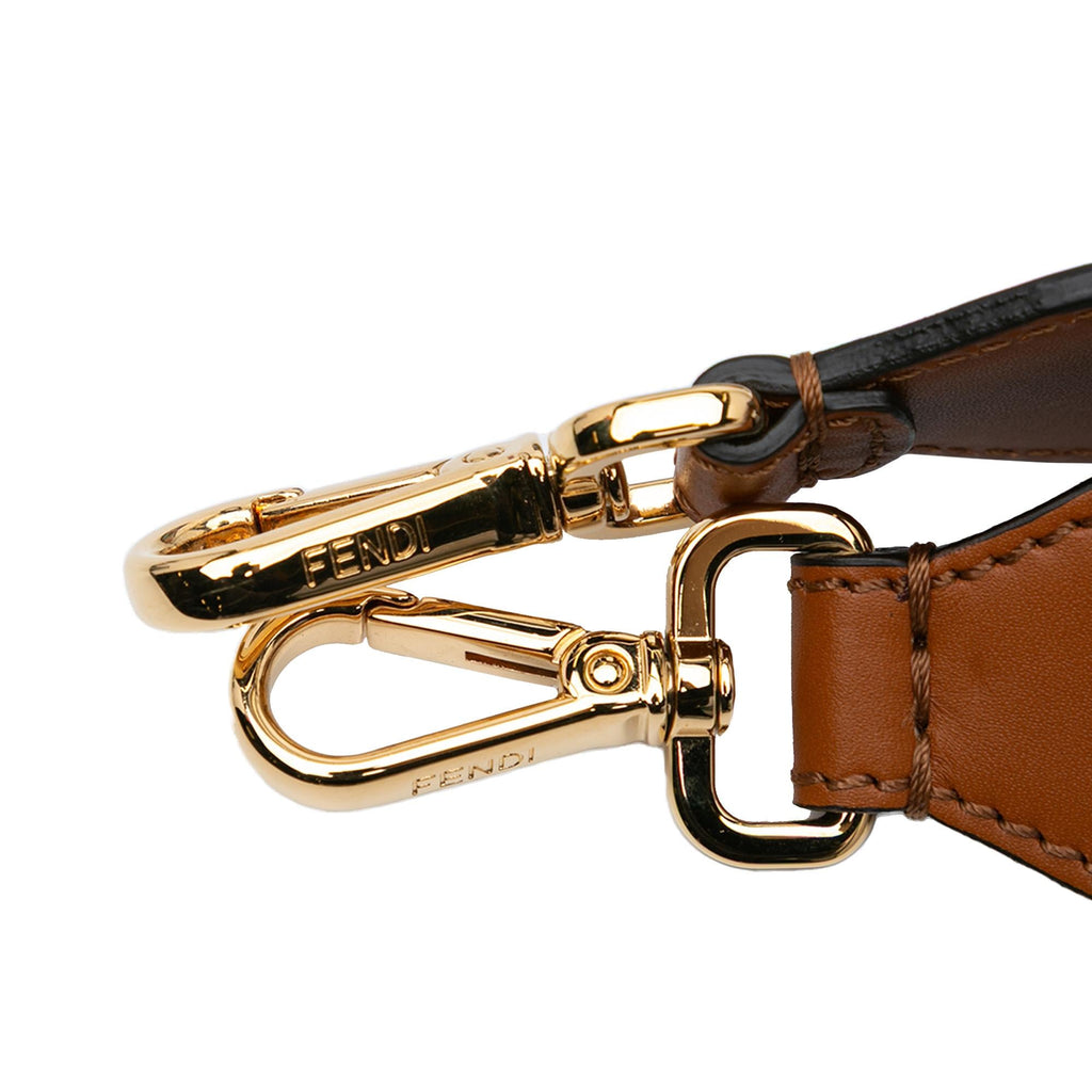 Fendi Zucca Embroidered Canvas Baguette Satchel