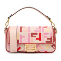 Fendi Zucca Embroidered Canvas Baguette Satchel