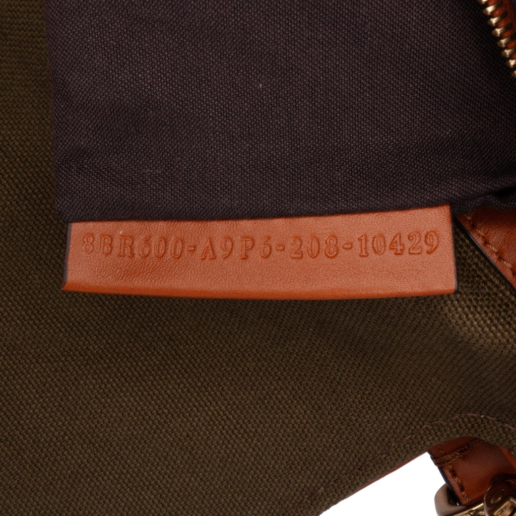 Fendi Zucca Embroidered Canvas Baguette Satchel