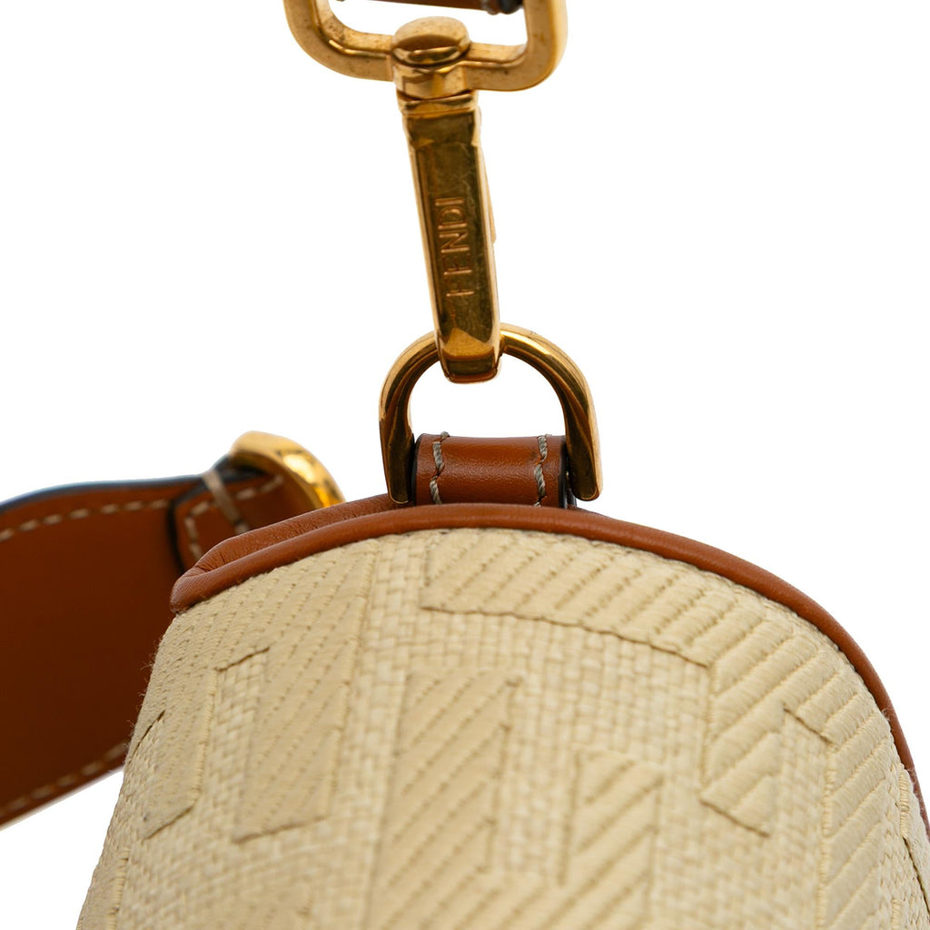 Fendi Zucca Embroidered Canvas Baguette Satchel