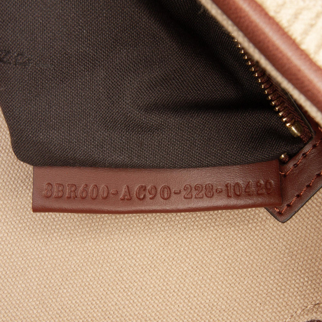Fendi Zucca Embroidered Canvas Baguette Satchel