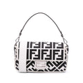Fendi Zucca Embroidered Canvas Baguette Satchel