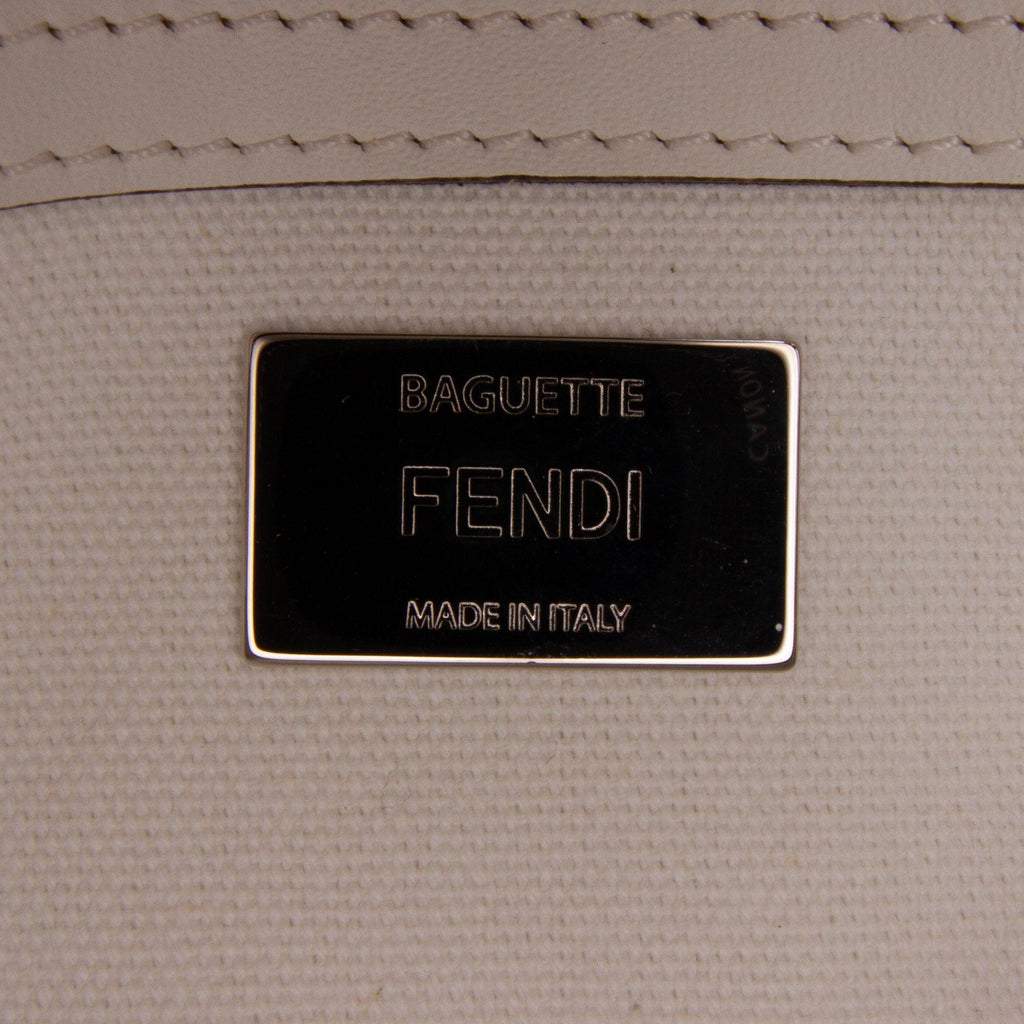 Fendi Zucca Embroidered Canvas Baguette Satchel