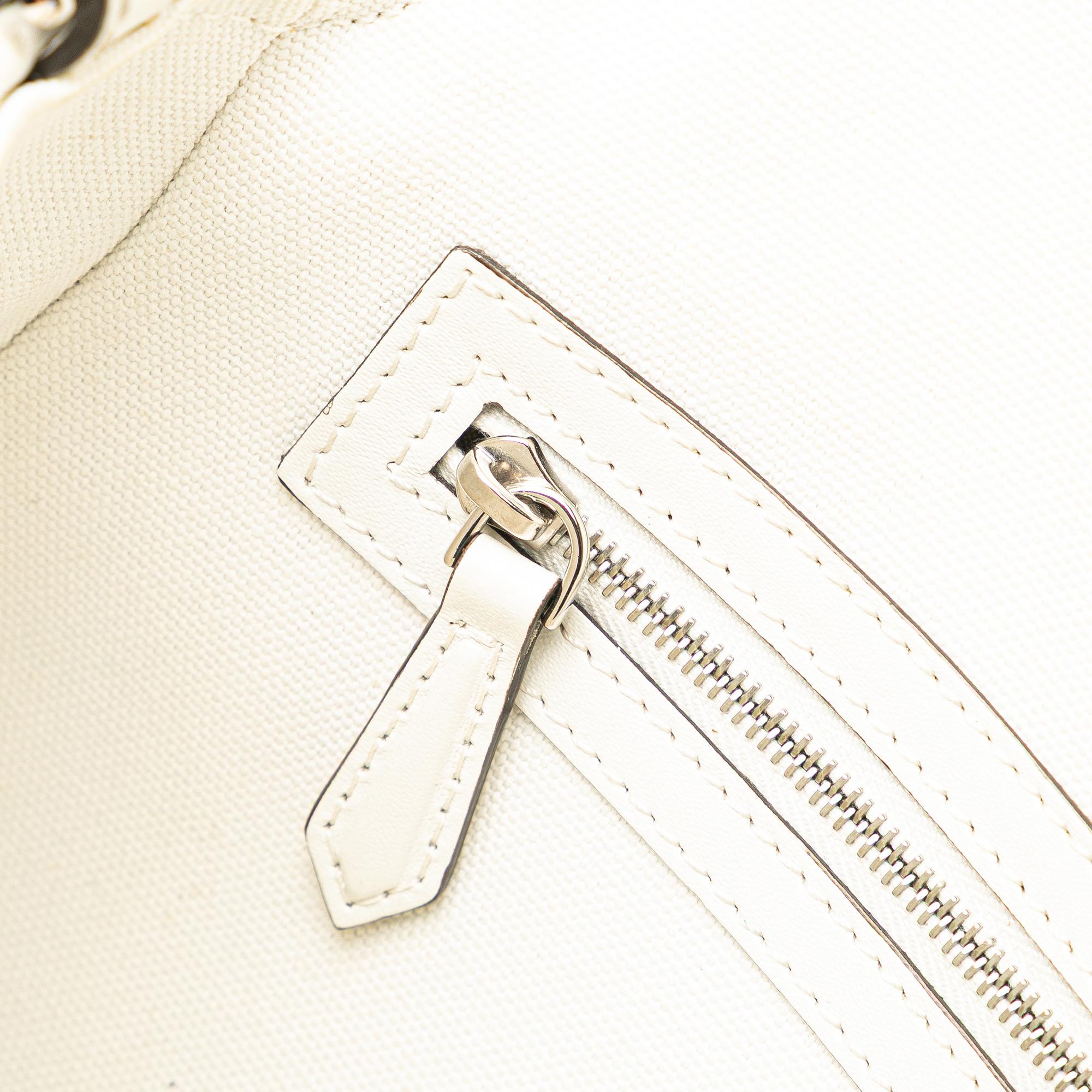 Fendi Zucca Embroidered Canvas Baguette Satchel