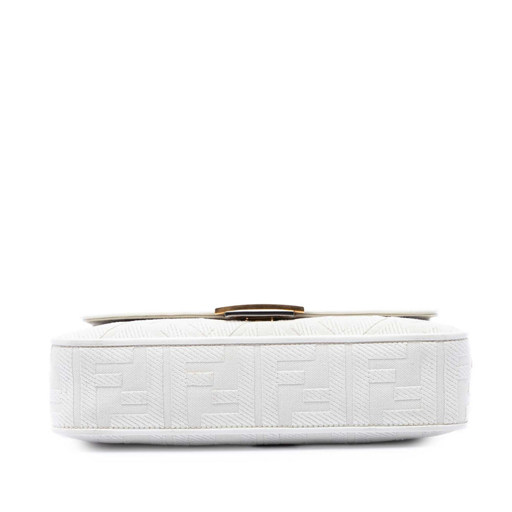 Fendi Zucca Embroidered Canvas Baguette Satchel