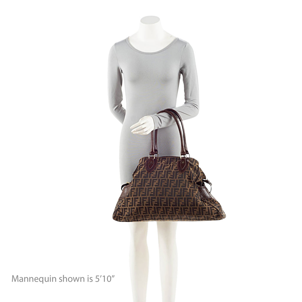 Fendi Zucca Leather Du Jour Large Tote