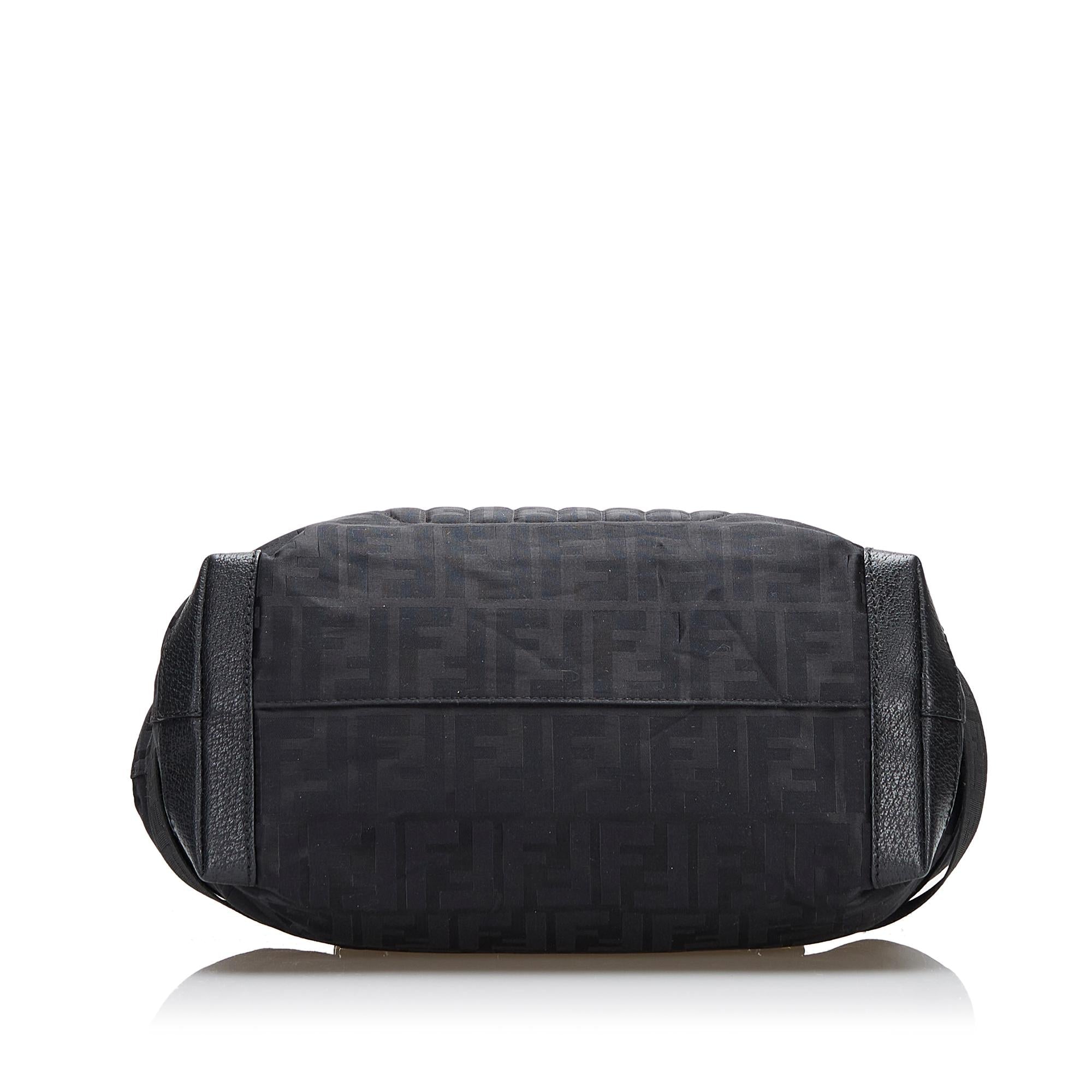 Fendi Zucca Nylon Zip Code Handbag (SHG-y6NeOn)
