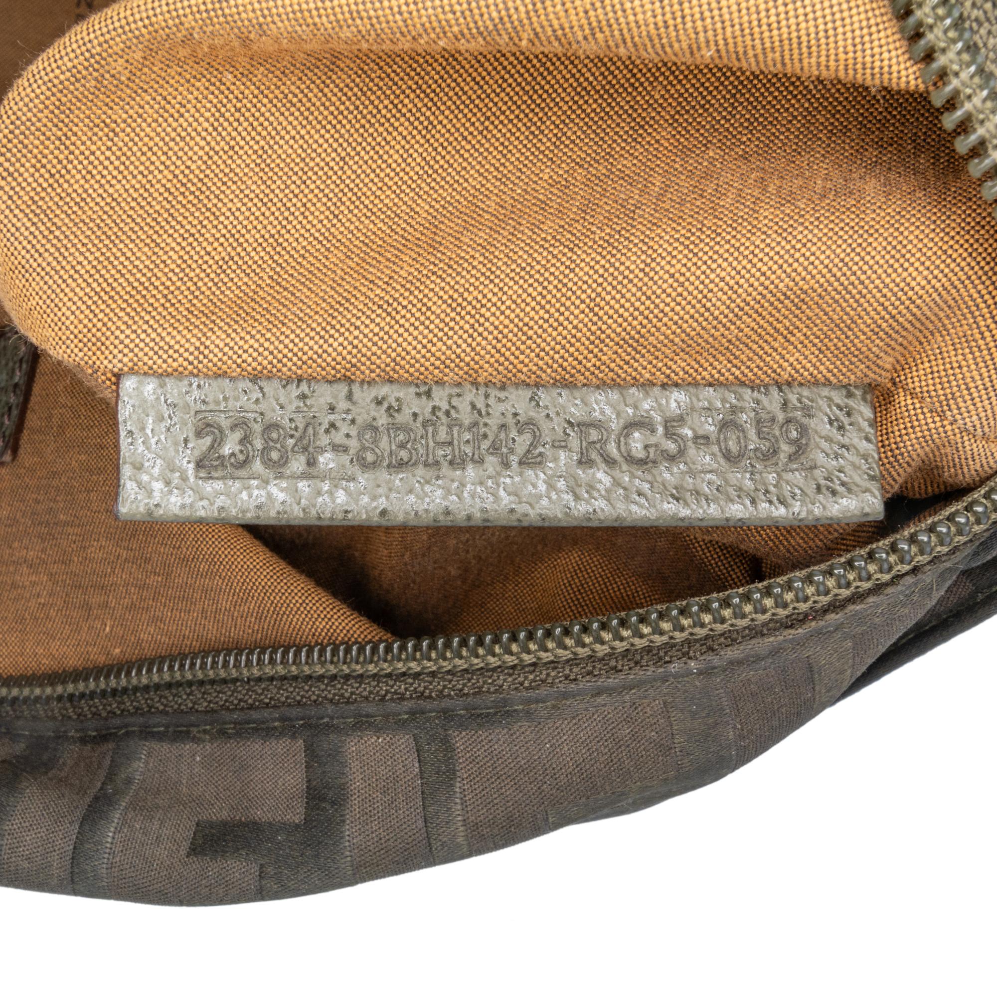 Fendi Zucca Nylon Zip Code Handbag