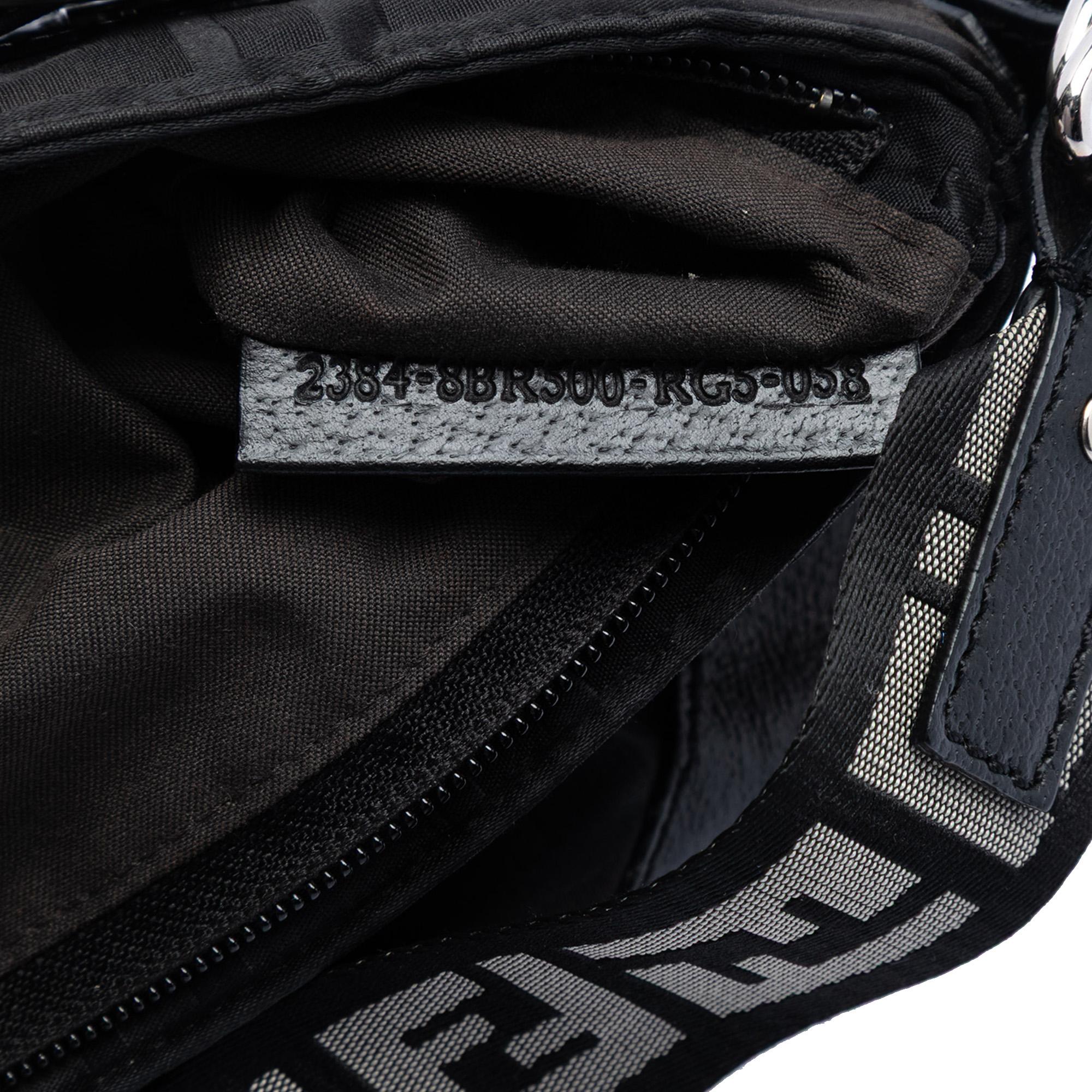 Fendi Zucca Nylon Zip Code Shoulder Bag
