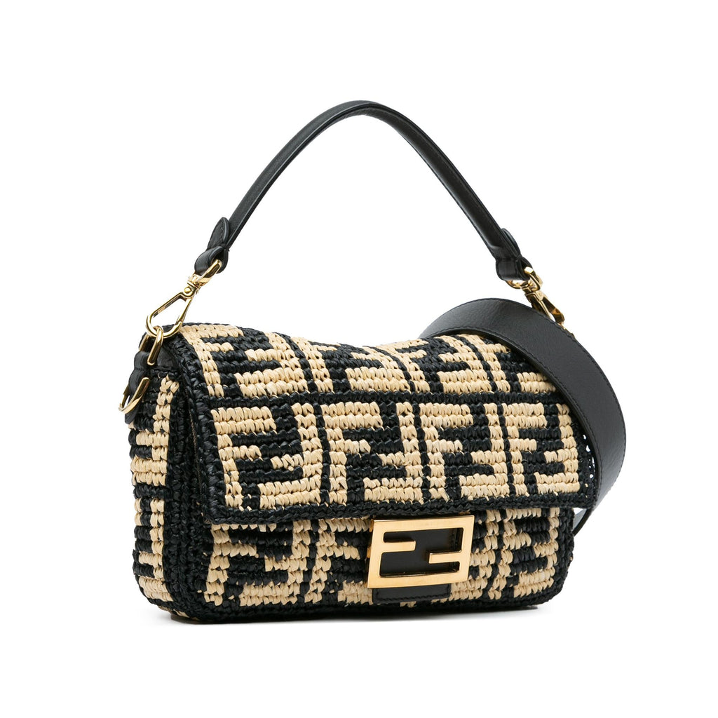 Fendi Zucca Raffia Baguette Satchel (SHG-nNJ0YF)