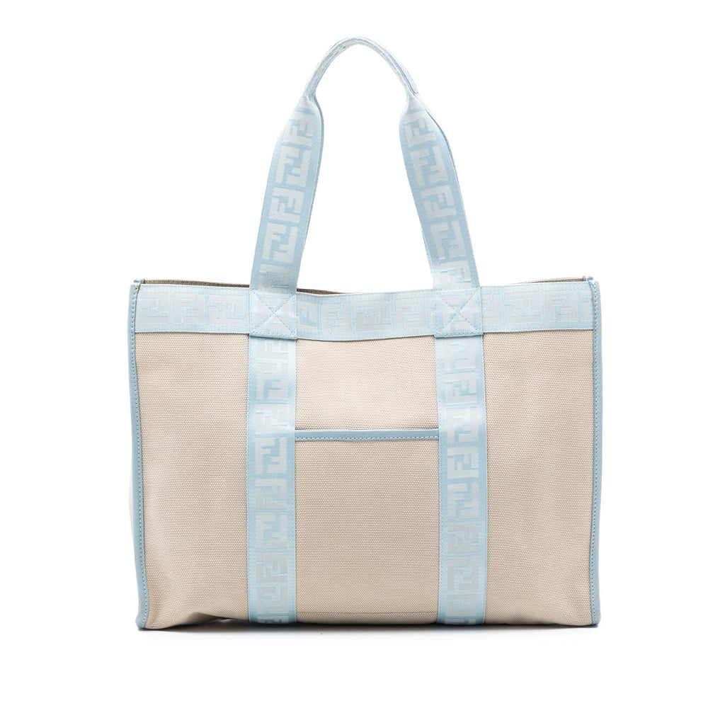 Fendi Zucca Trimmed Canvas Tote