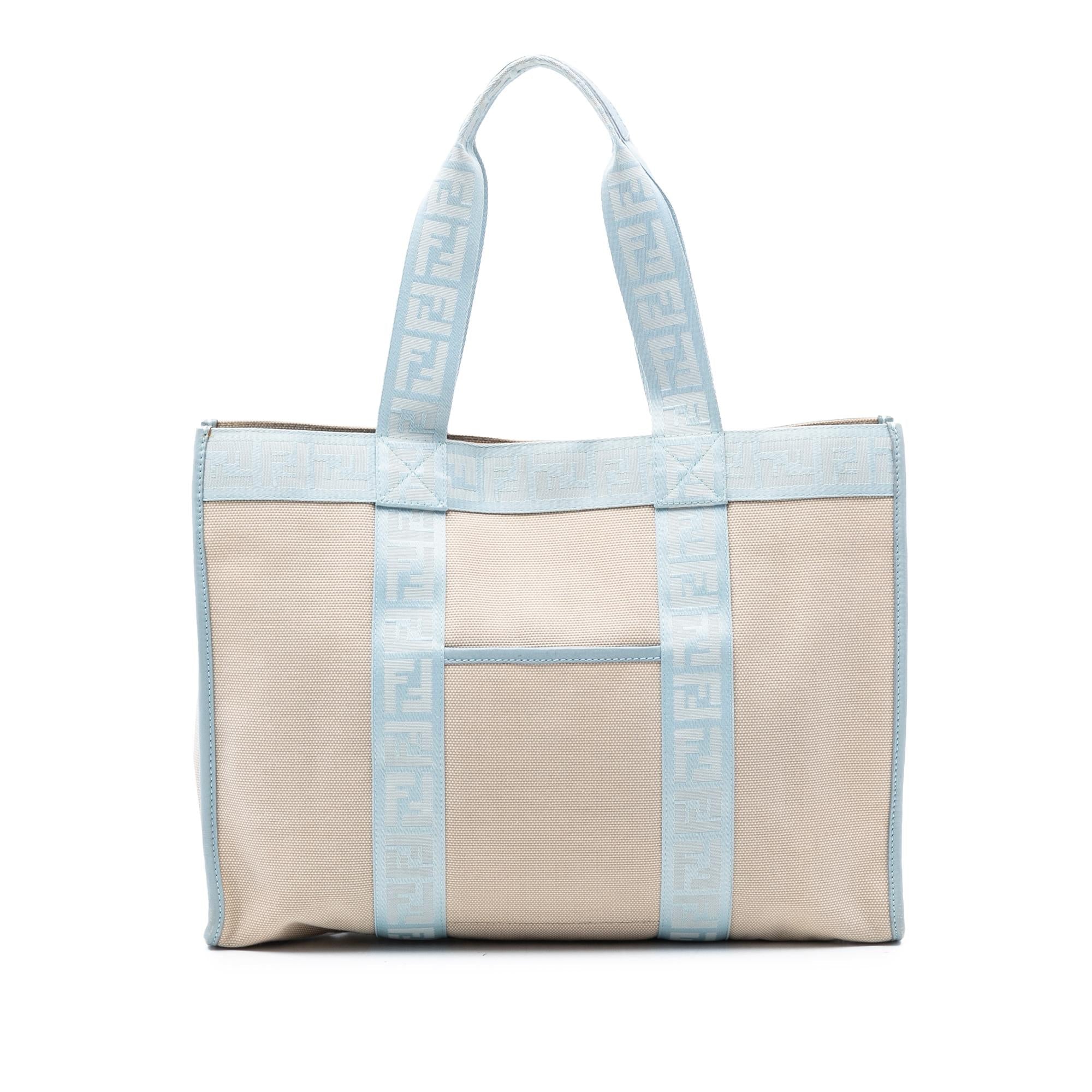 Fendi Zucca Trimmed Canvas Tote