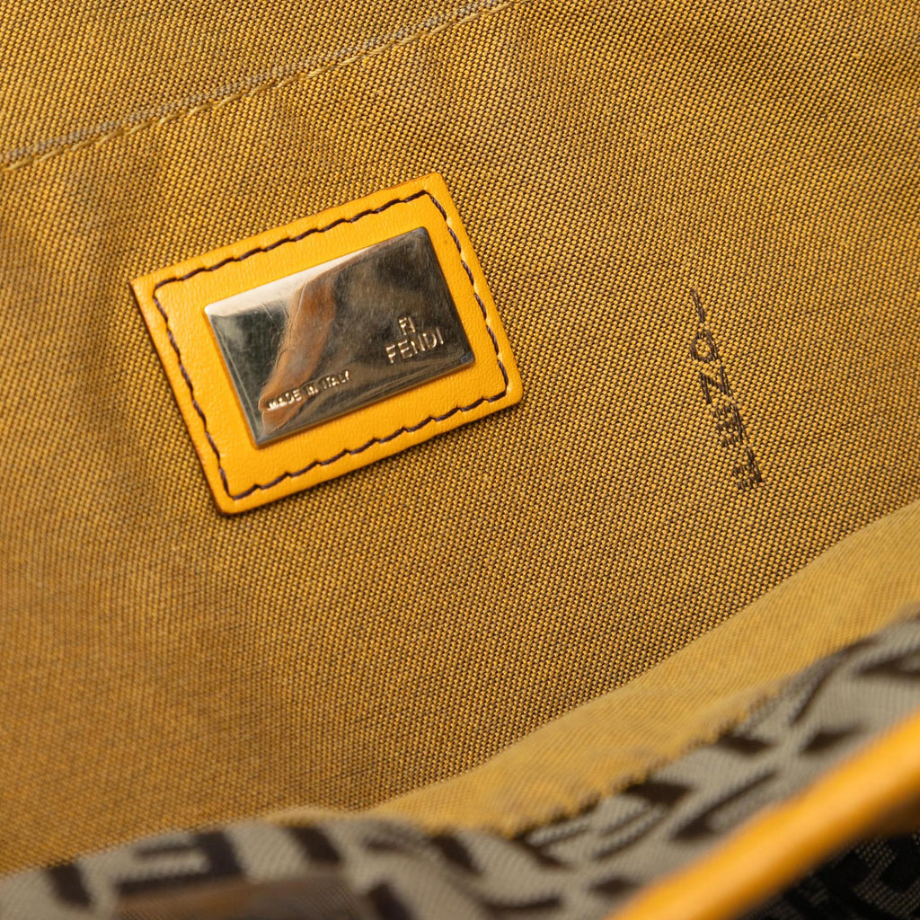 Fendi Zucchino Canvas Chef Front Pocket Shopping Tote
