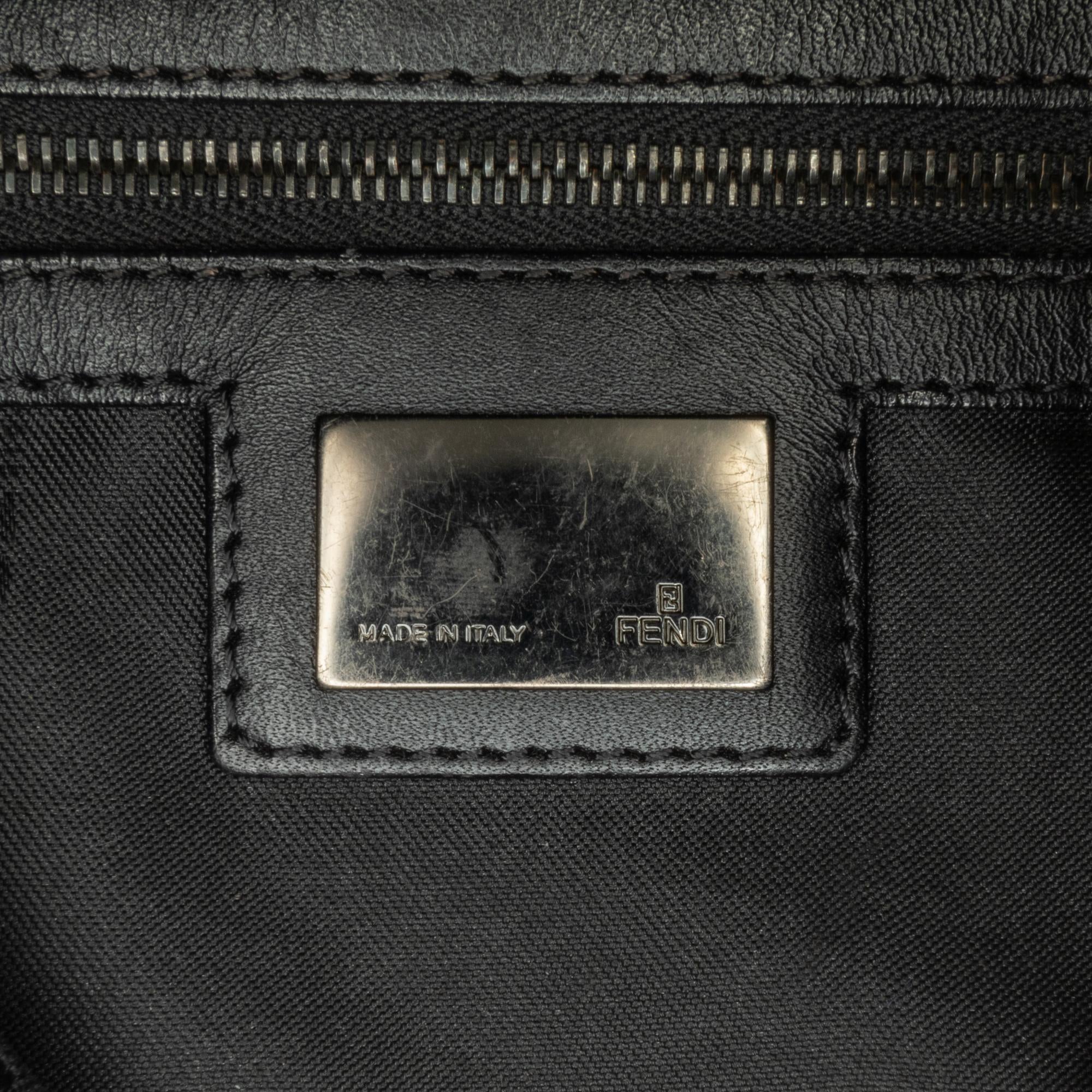 Fendi Zucchino Canvas Double Flap Baguette (SHG-l5oJft)