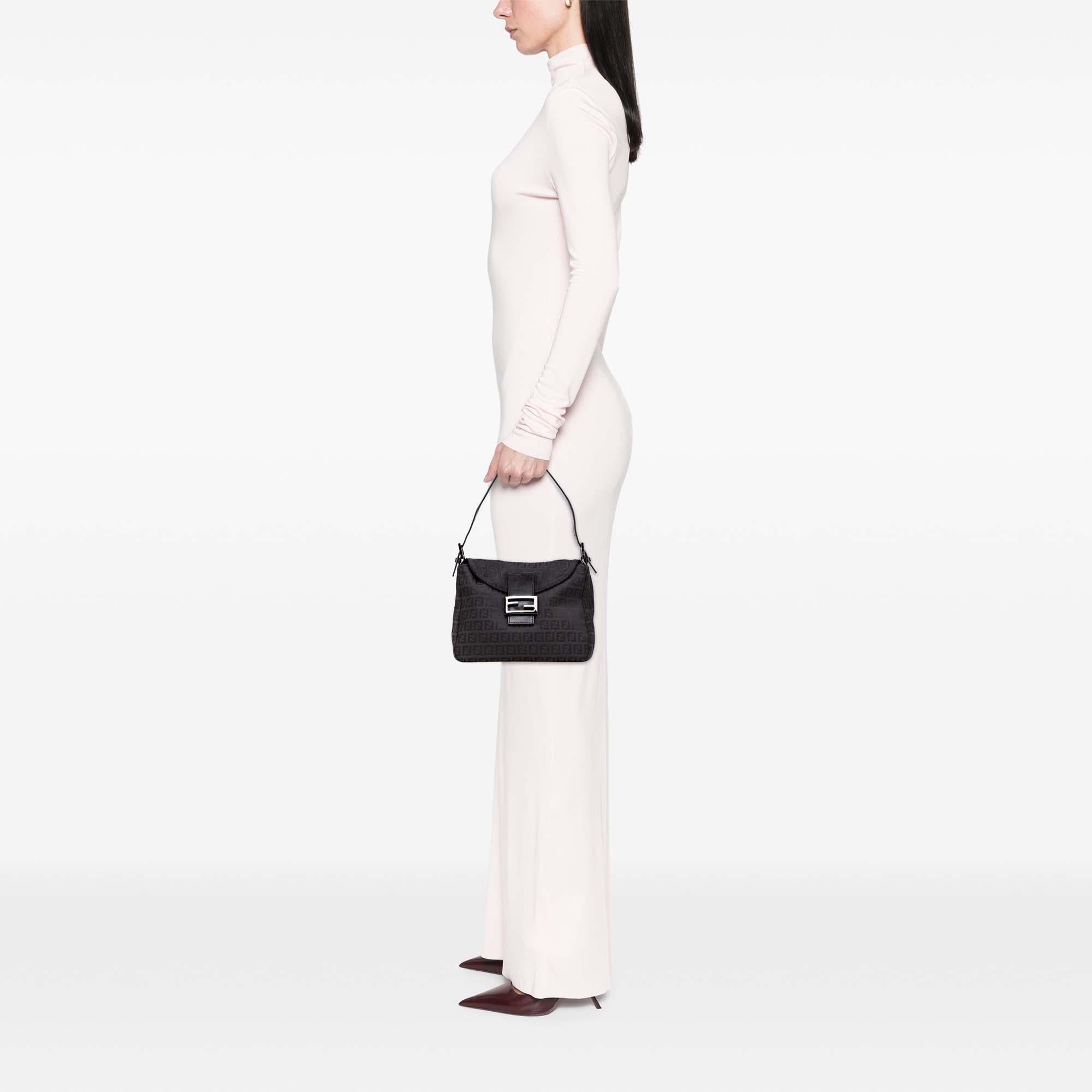 Fendi Zucchino Canvas Double Flap Mamma
