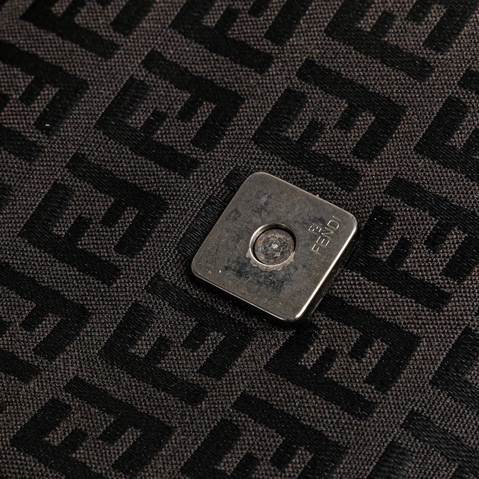 Fendi Zucchino Canvas Double Flap Mamma