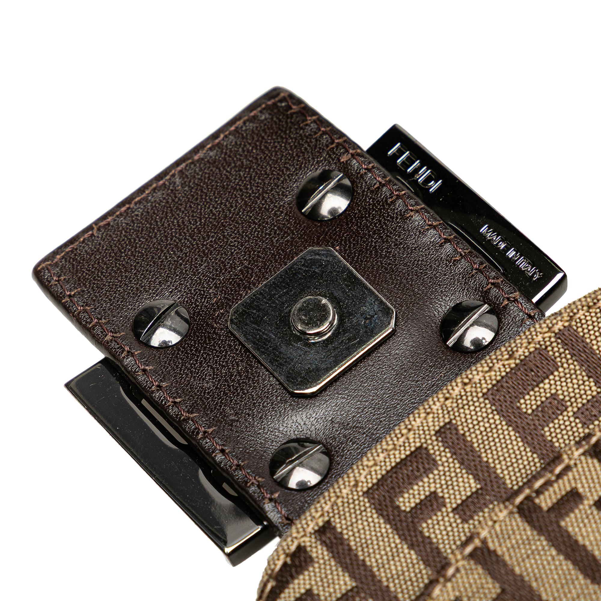 Fendi Zucchino Canvas Double Flap Mamma