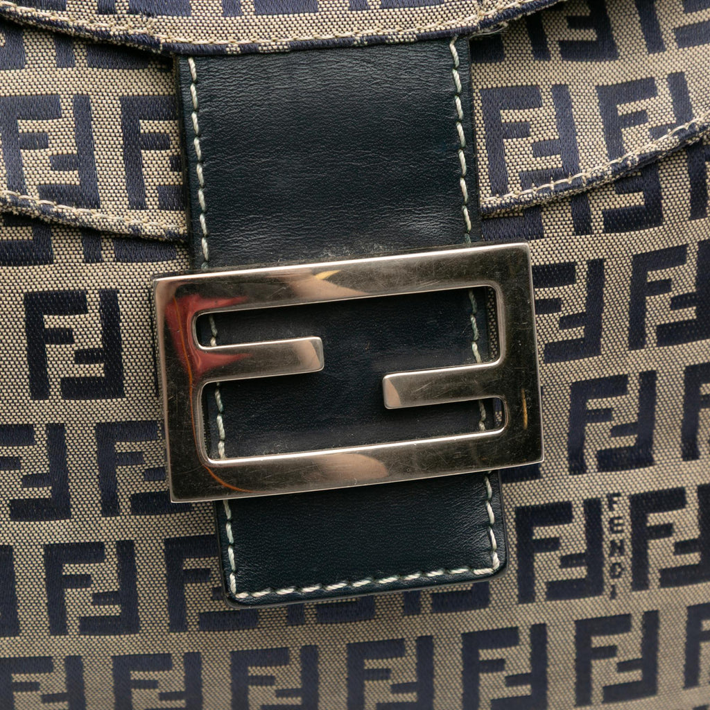 Fendi Zucchino Canvas Double Flap Mamma