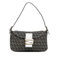 Fendi Zucchino Canvas Double Flap Shoulder Bag